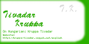tivadar kruppa business card